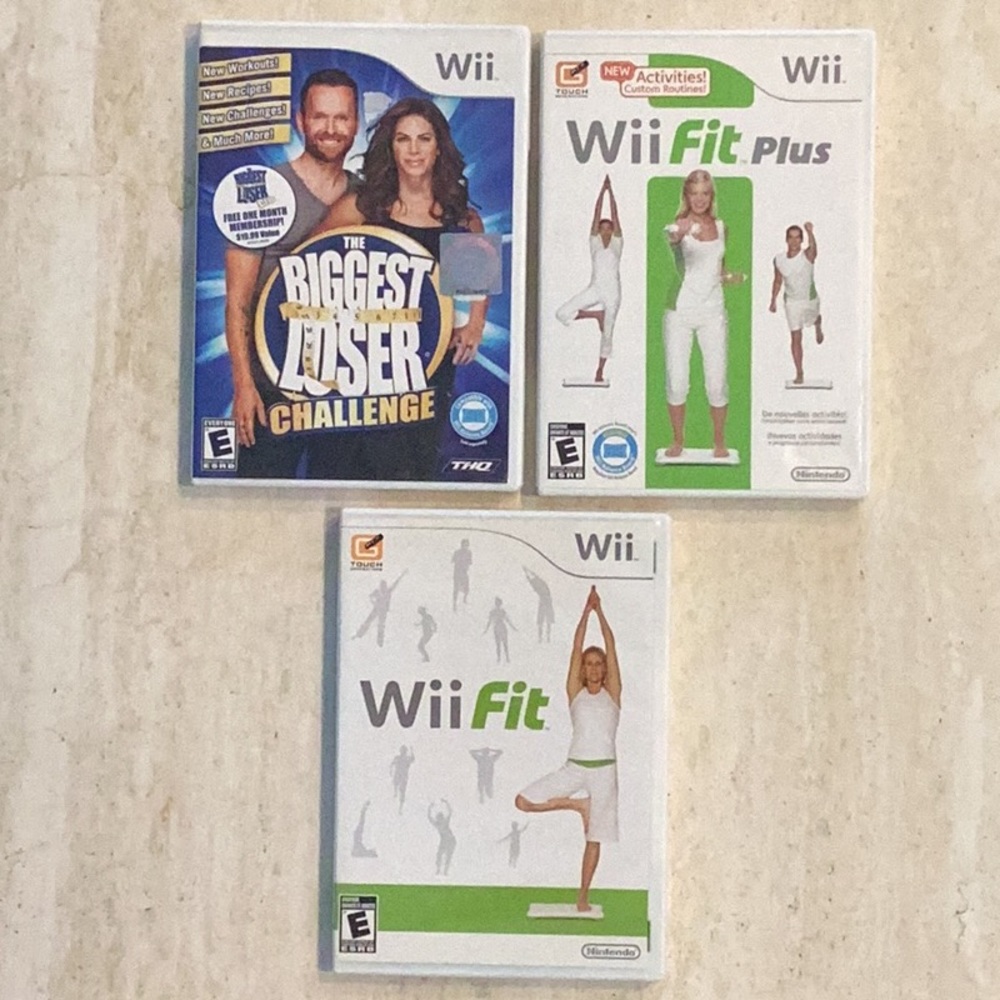 Wii Fit Plus Nintendo Wii Game & Biggest Loser Wii Game & Wii Fit Games Lot Of 3